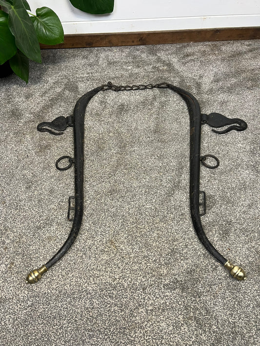 Vintage Pair of Horse Hames Iron & Brass Harness Equestrian Wall Decor Display