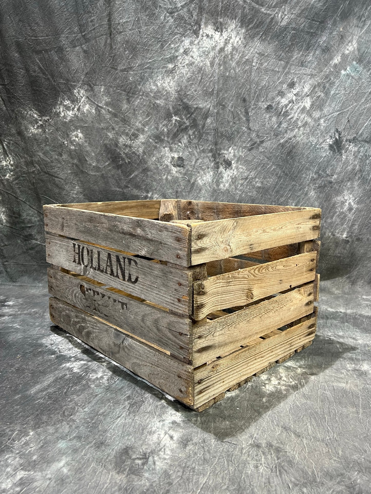 Vintage Wooden Holland Fruit Crate Basket Box Rustic Farmhouse Decor Retail Display