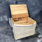 Vintage Ceylon Tea Wooden Box Crate With Canvas Bag Rustic Farmhouse Decor Display