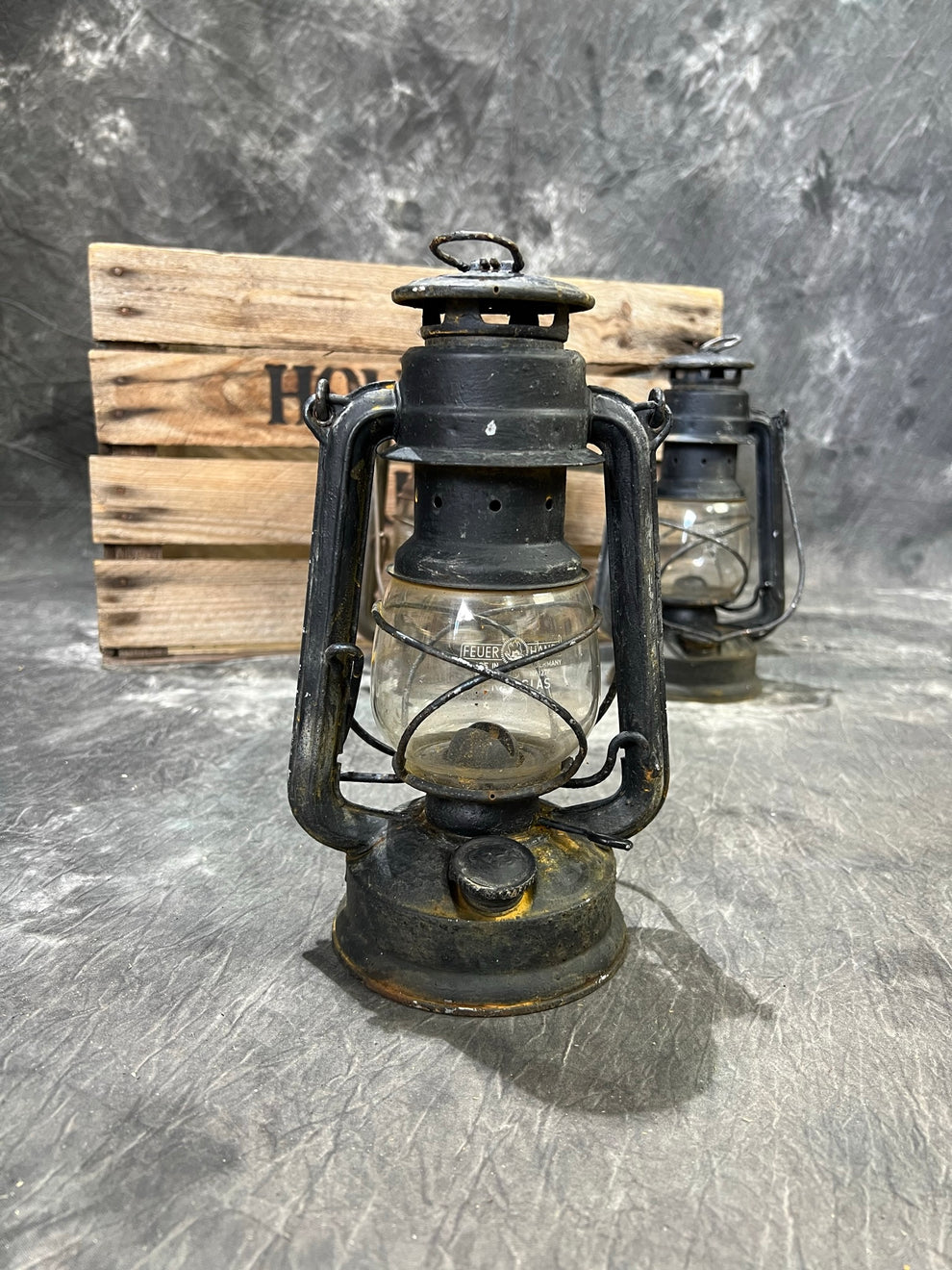 Vintage German Feuerhand Paraffin Oil Lantern Lamp Rustic Industrial D Rust Hut