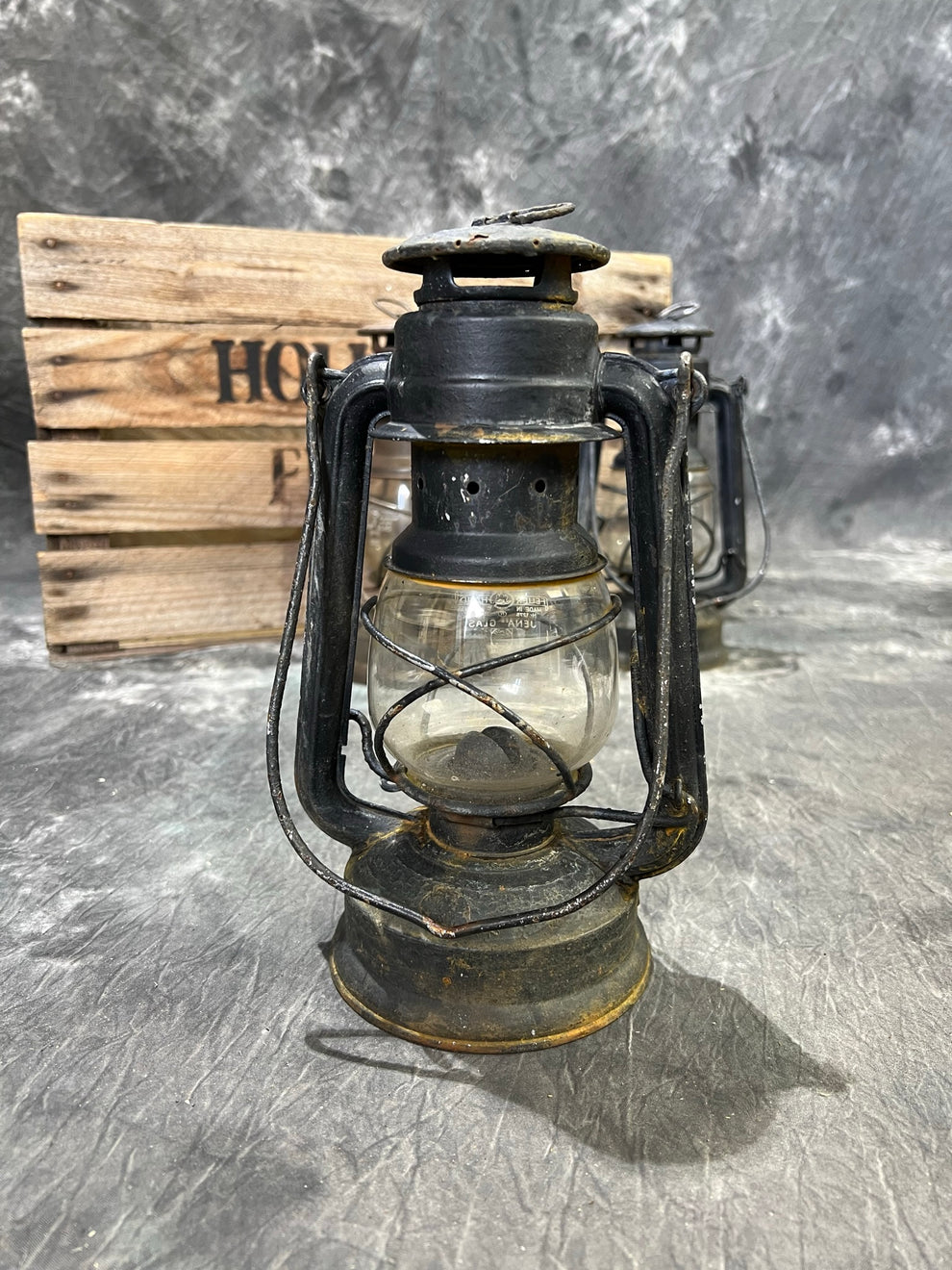 Vintage German Feuerhand Paraffin Oil Lantern Lamp Rustic Industrial D ...