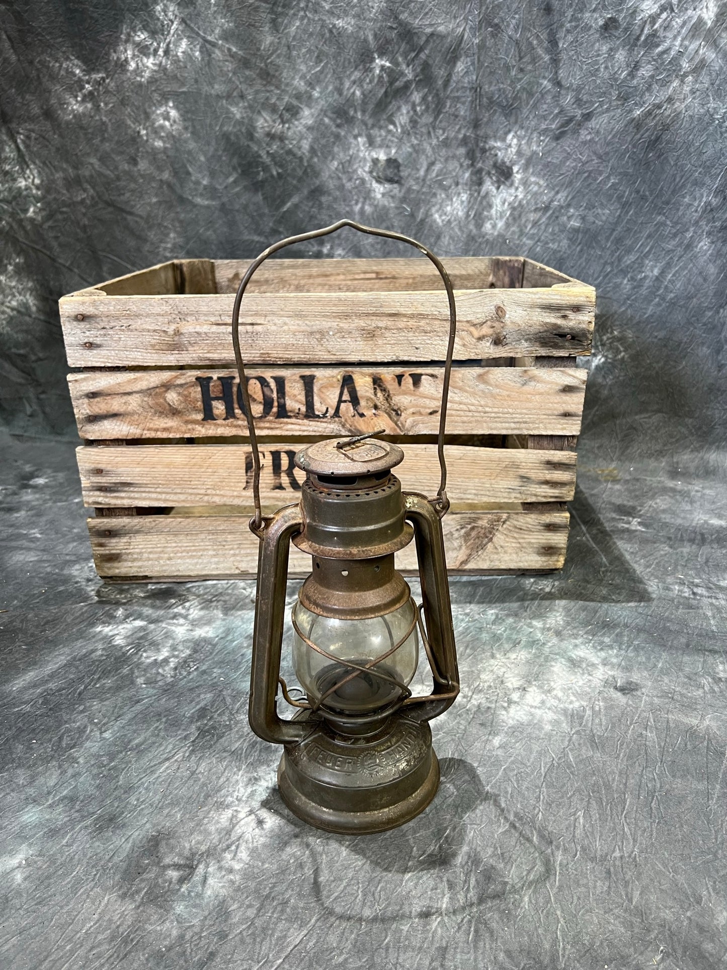 Vintage German Feuerhand Paraffin Oil Lantern Lamp Rustic Industrial Decor Display