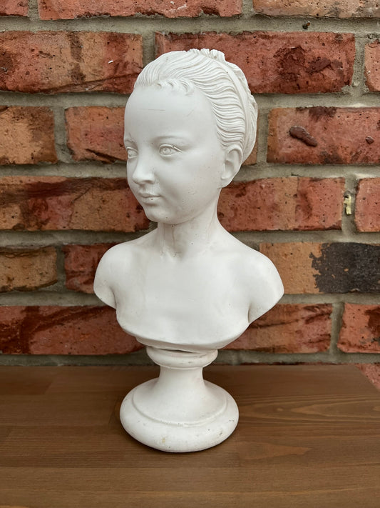 Vintage Plaster Bust of Woman Quirky Art Nouveau Home Interior Decor