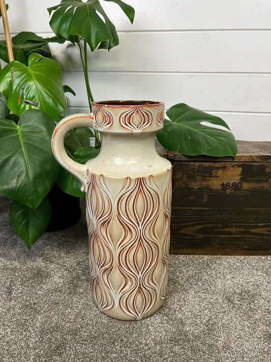 Vintage Scheurich 485-45 West Germany Pottery Large Ceramic Vase 1960/70's Mid-Century Boho Art Deco Interior