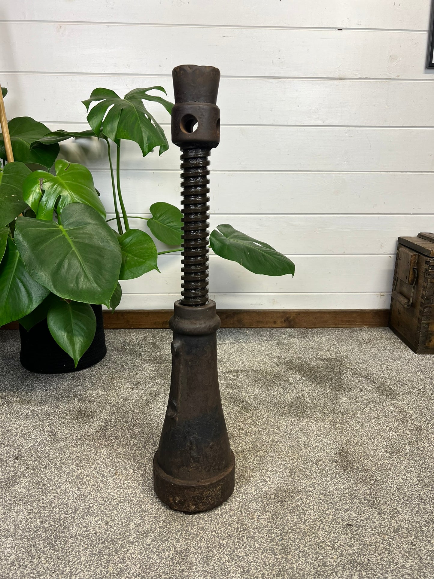 Vintage Screw Bottle Jack 26" Farm Railroad Barn Jack Rustic Industrial