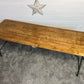 Vintage Wooden Folding Trestle Table Rustic Industrial Farmhouse Dining Desk Garden Catering Market Stall