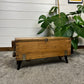 Vintage Rustic Wooden Box Side Table Storage Reclaimed Chest Cottage Farmhouse Coffee Table