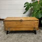 Vintage Rustic Wooden Box Side Table Storage Reclaimed Chest Cottage Farmhouse Coffee Table