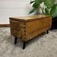 Vintage Rustic Wooden Box Side Table Storage Reclaimed Chest Cottage Farmhouse Coffee Table