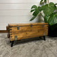 Vintage Rustic Wooden Box Side Table Storage Reclaimed Chest Cottage Farmhouse Coffee Table