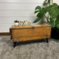 Vintage Rustic Wooden Box Side Table Storage Reclaimed Chest Cottage Farmhouse Coffee Table