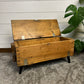 Vintage Rustic Wooden Box Side Table Storage Reclaimed Chest Cottage Farmhouse Coffee Table