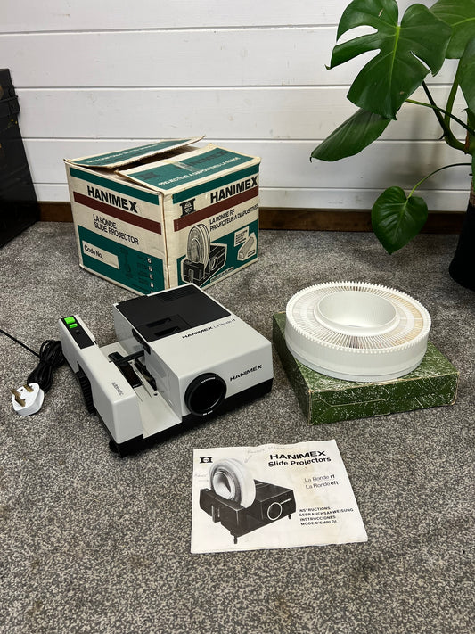 Vintage Hanimex La Ronde RF Slide Projector With Carousel & Box 50's Retro Decor