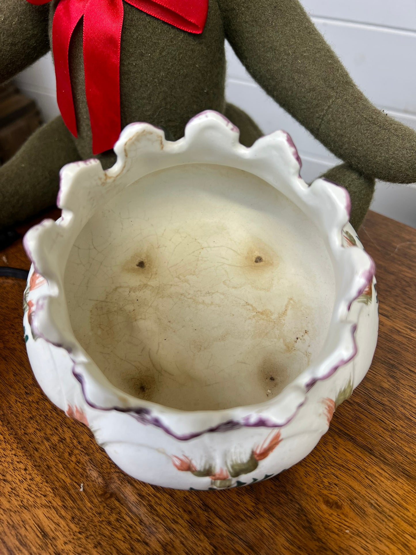 Vintage Italian Bristolia Pottery 4 Legged Ceramic Floral Pot Bowl Vintage Decor Flower Pot Planter