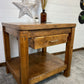 Rustic Reclaimed Large Oak Top Console Side Table Vintage Farmhouse Kitchen Island