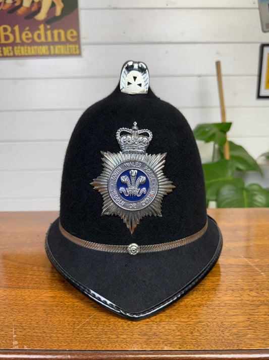 Obsolete South Wales Police British Bobby Helmet Coxcomb With Badge