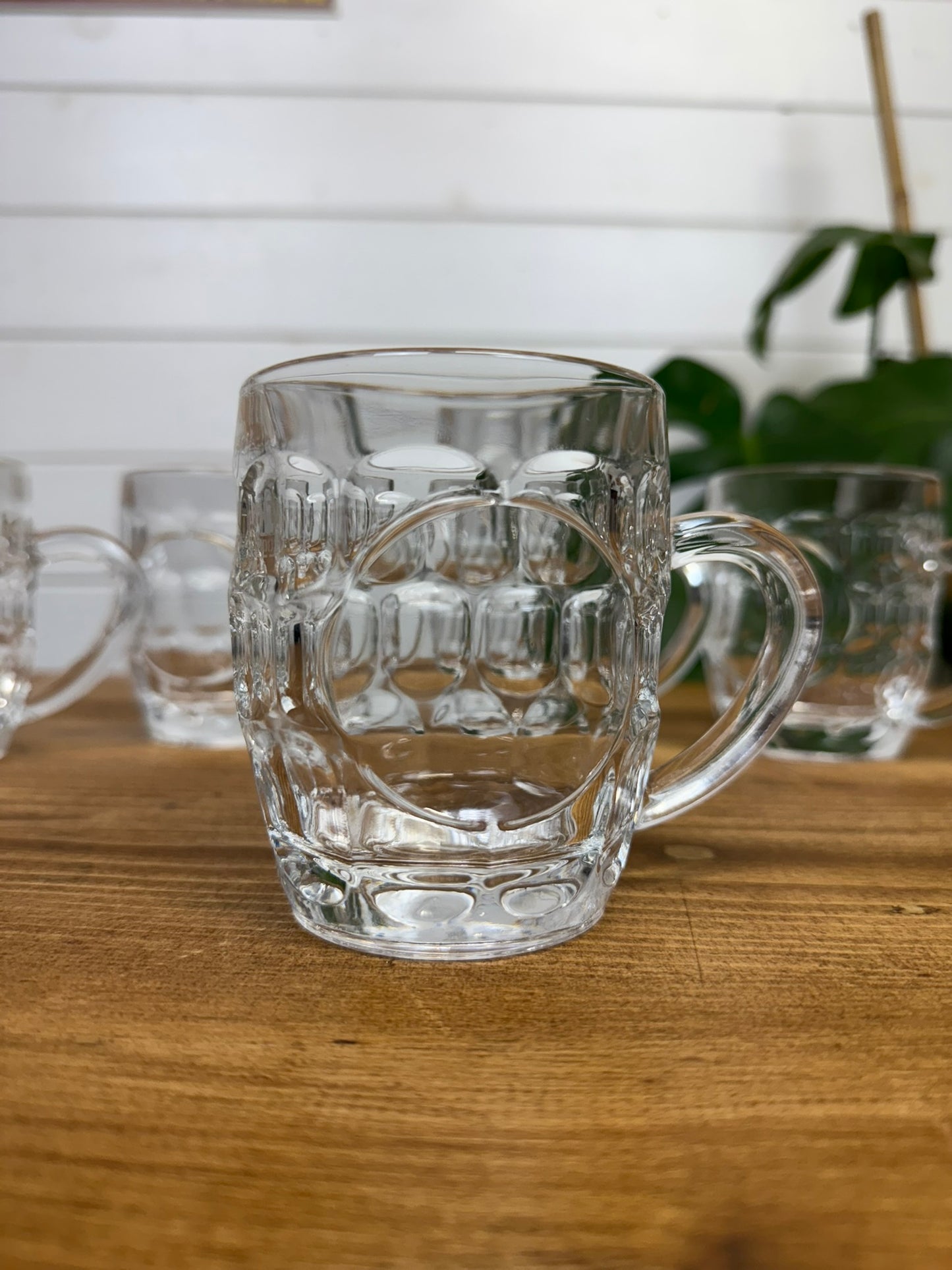 6x French Dimpled Half Pint Beer Glass Job Lot Tavern Pub Bar Beer Tankard