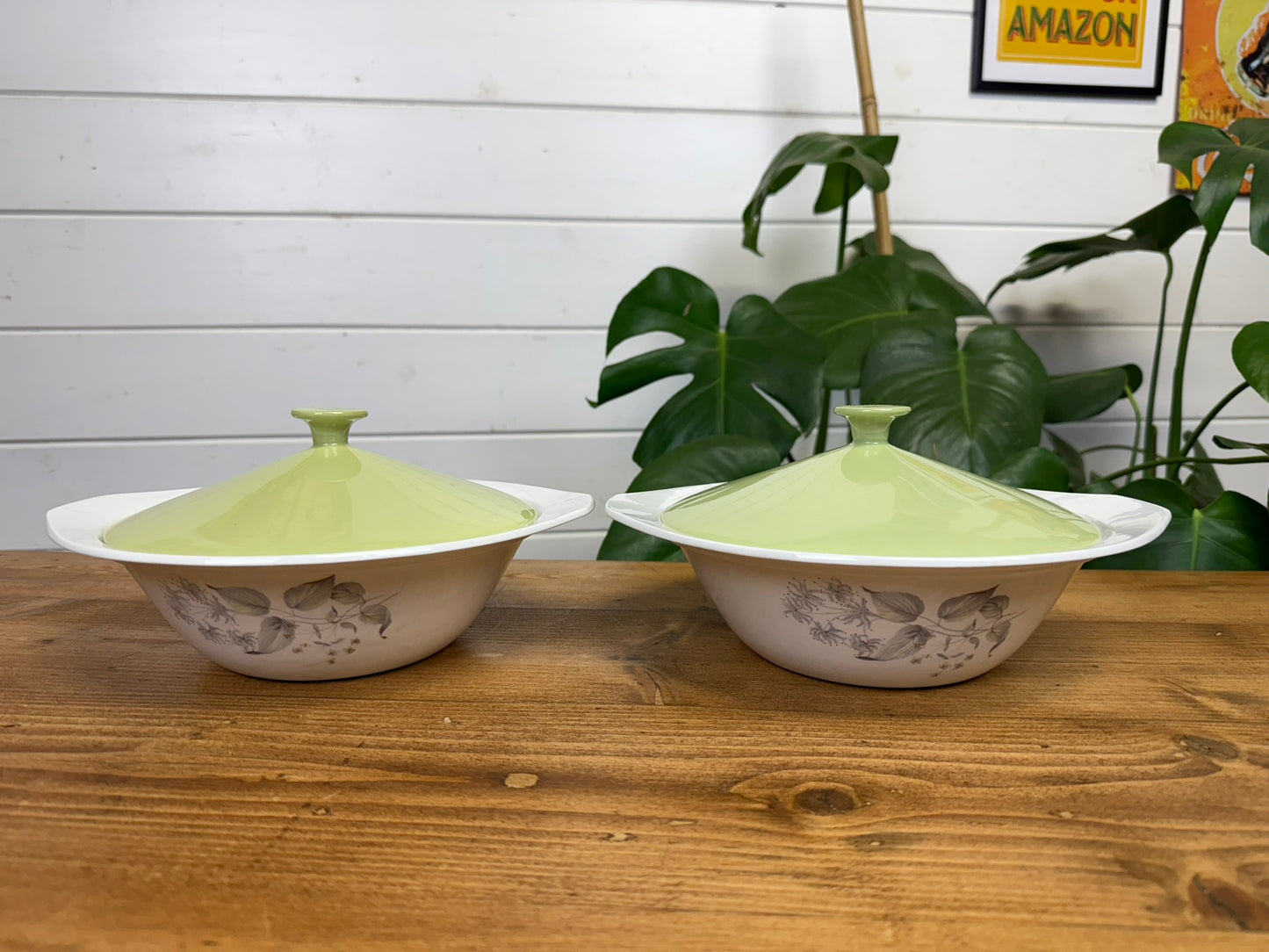 2x Vintage Johnson Bros Snowhite Vegetable Serving Bowl With Lid Serving Dish