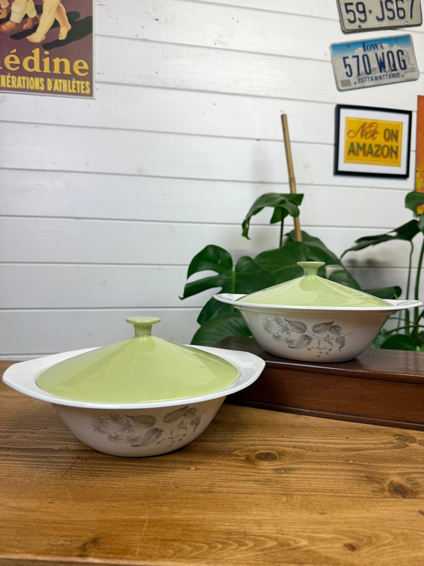 2x Vintage Johnson Bros Snowhite Vegetable Serving Bowl With Lid Serving Dish