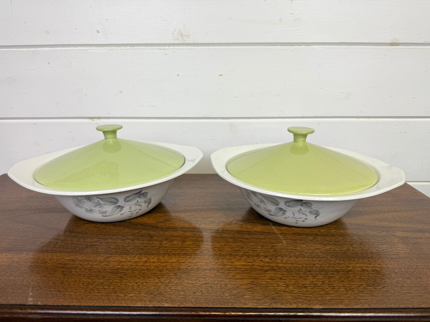 2x Vintage Johnson Bros Snowhite Vegetable Serving Bowl With Lid Serving Dish