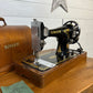 Vintage Singer Sewing Machine Hand Crank 128K Dates 1955 With Wooden Case Working Condition