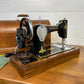 Vintage Singer Sewing Machine Hand Crank 128K Dates 1955 With Wooden Case Working Condition