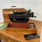 Vintage Singer Sewing Machine Hand Crank 128K Dates 1955 With Wooden Case Working Condition