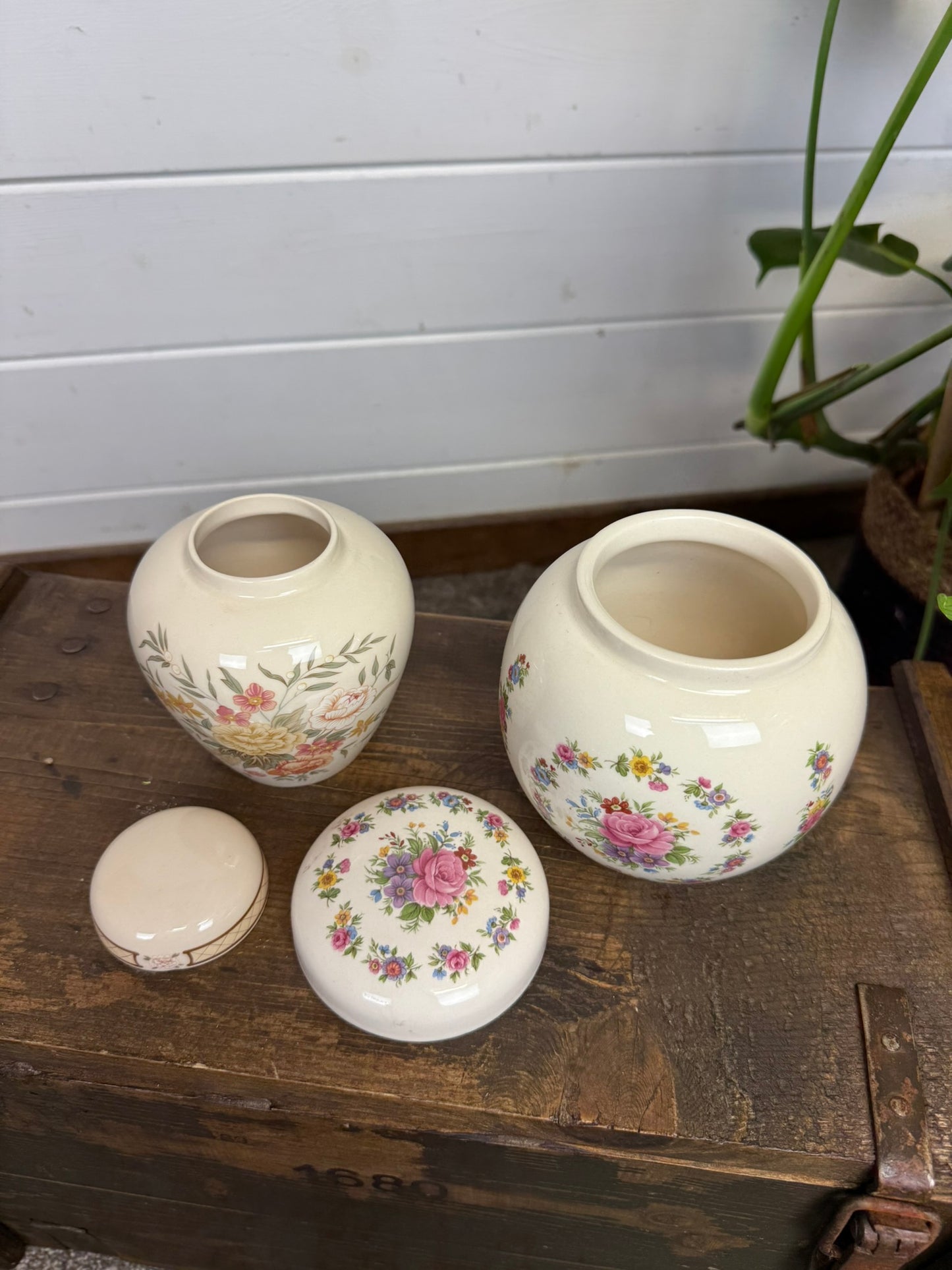 2x Vintage China Ginger Jar Sadler Ironstone & St Michael Andrea