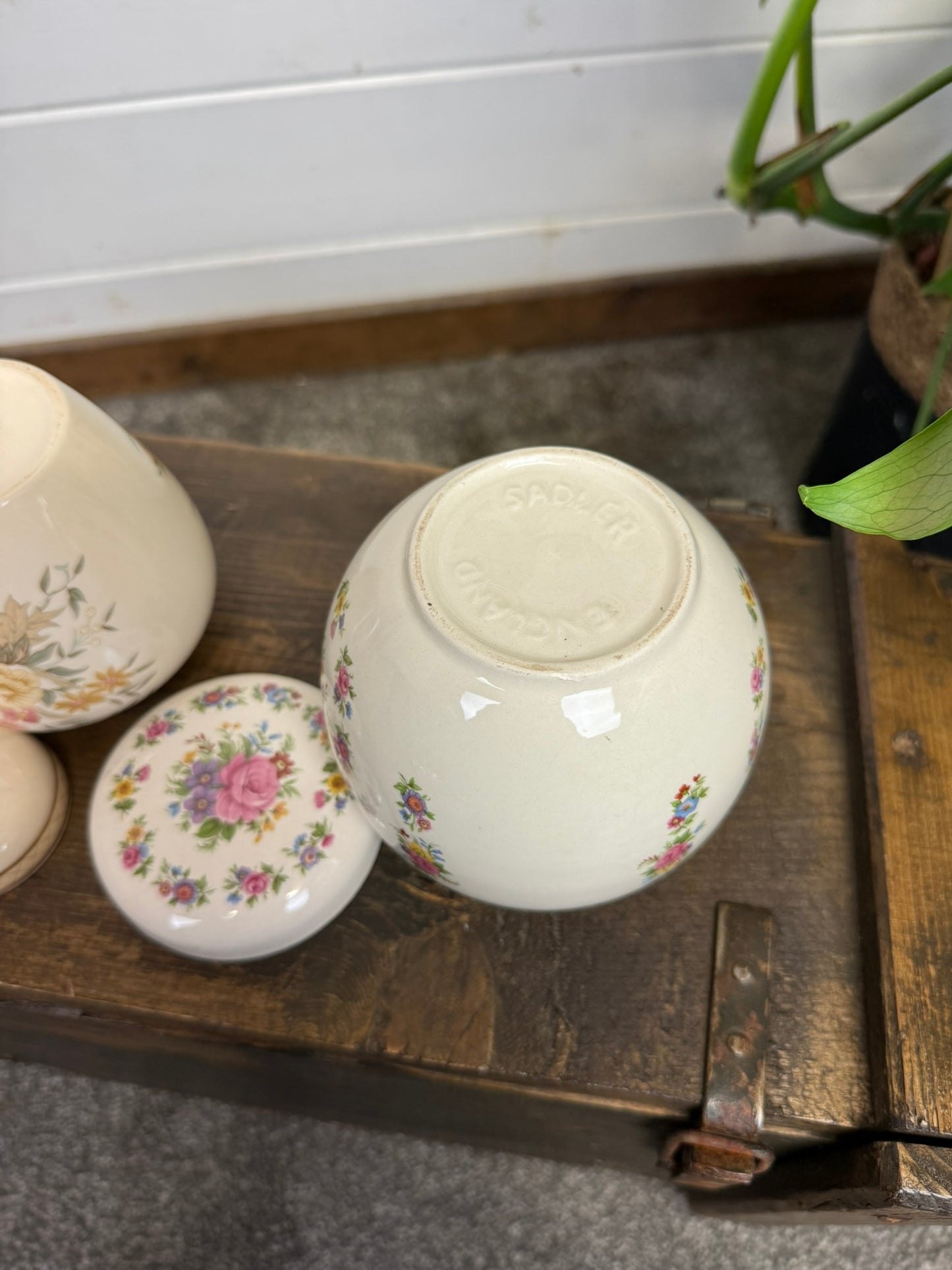 2x Vintage China Ginger Jar Sadler Ironstone & St Michael Andrea