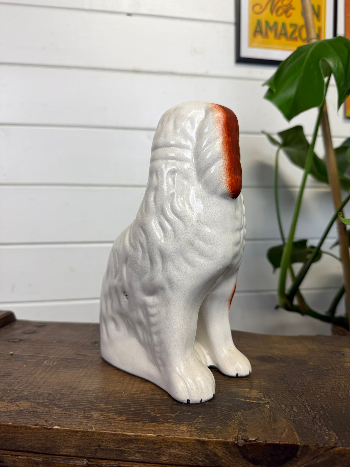 Vintage Staffordshire Pottery King Charles Spaniel Dog Figurine Ornament