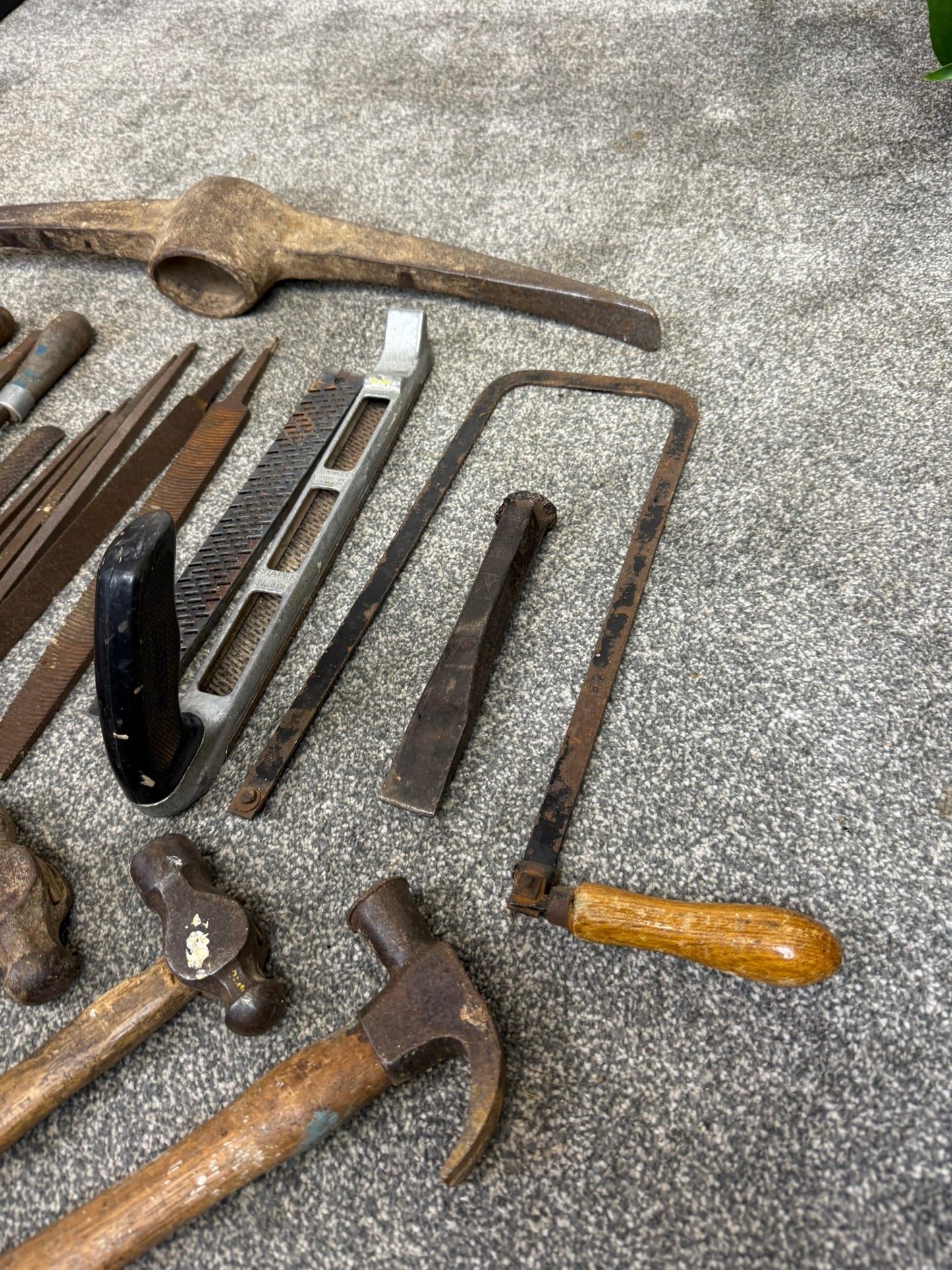 Vintage Tool Job Lot Old Tools Rasp Files Hammers Pick Axe Planes Etc.