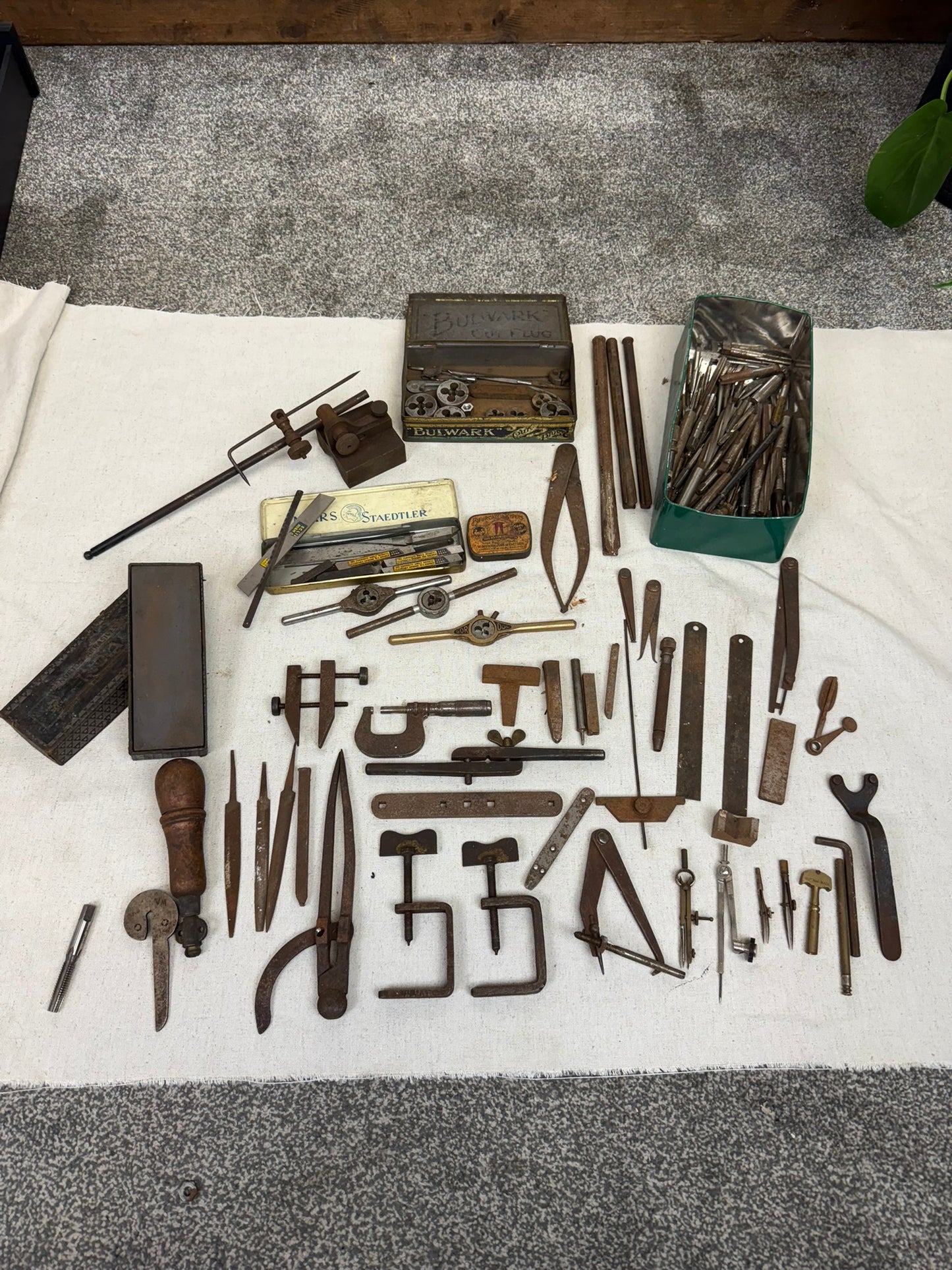 Vintage Engineer Tool Job Lot Old Tools Tap & Die Gauges Precision Tools Etc.