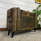 Vintage Wooden Ammo Chest Side Table Quirky Rustic Industrial Home Coffee Table