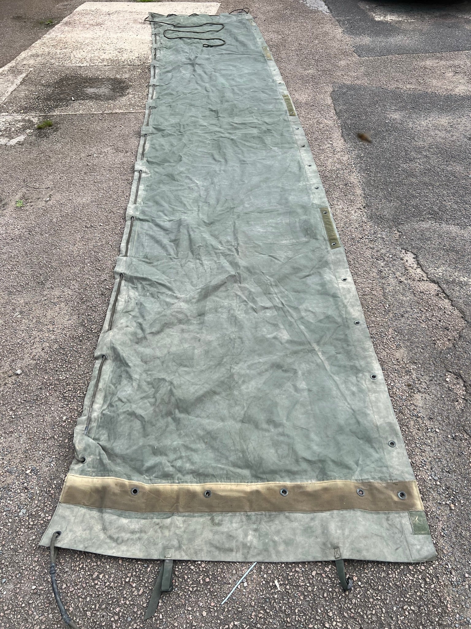 Genuine Military Thick Canvas Sheet 5.5m x 1.2m Army Lorry Side Art Fa ...