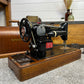 Vintage Singer Sewing Machine 201K Dates 1949 With Wooden Case - Working