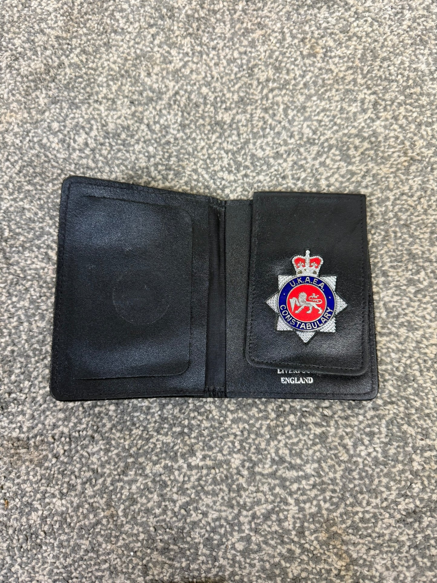 Obsolete UKAEA Constabulary Wallet & Enamel Badge Collectible Memorabilia