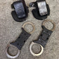 Ex Police Folding Hiatt Handcuffs Hinged Cuffs Pouch & Key Security Collectible