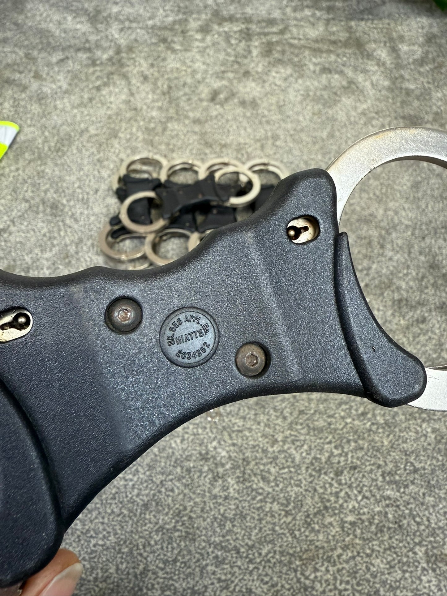 Ex Police Hiatt Rigid Handcuffs With Serial No. Security Cuffs Police Displays Collectible