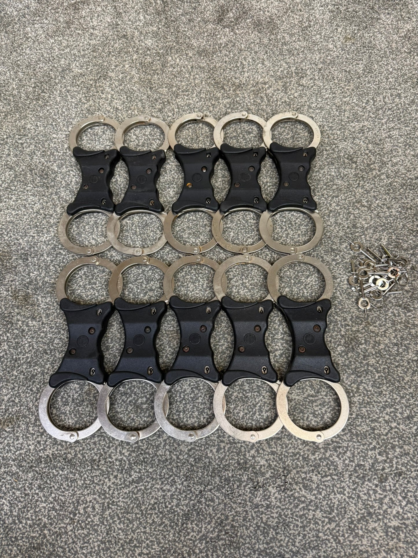 Ex Police Hiatt Rigid Handcuffs With Serial No. Security Cuffs Police Displays Collectible