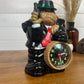 Vintage Gangster Bulldog In Tuxedo Quartz Alarm Clock Japan Retro Novelty