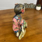 Chinese Shiwan Wucai Porcelain Pottery Ceramic Lady Flower Figurine Statue