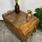 Vintage Rustic Wooden Chest Trunk Blanket Box Vintage Farmhouse Coffee Table Ottoman Ammo Box Side Table.