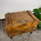 Vintage Rustic Wooden Chest Trunk Blanket Box Vintage Farmhouse Coffee Table Ottoman Ammo Box Side Table.