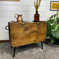 Vintage Rustic Wooden Chest Trunk Blanket Box Vintage Farmhouse Coffee Table Ottoman Ammo Box Side Table.