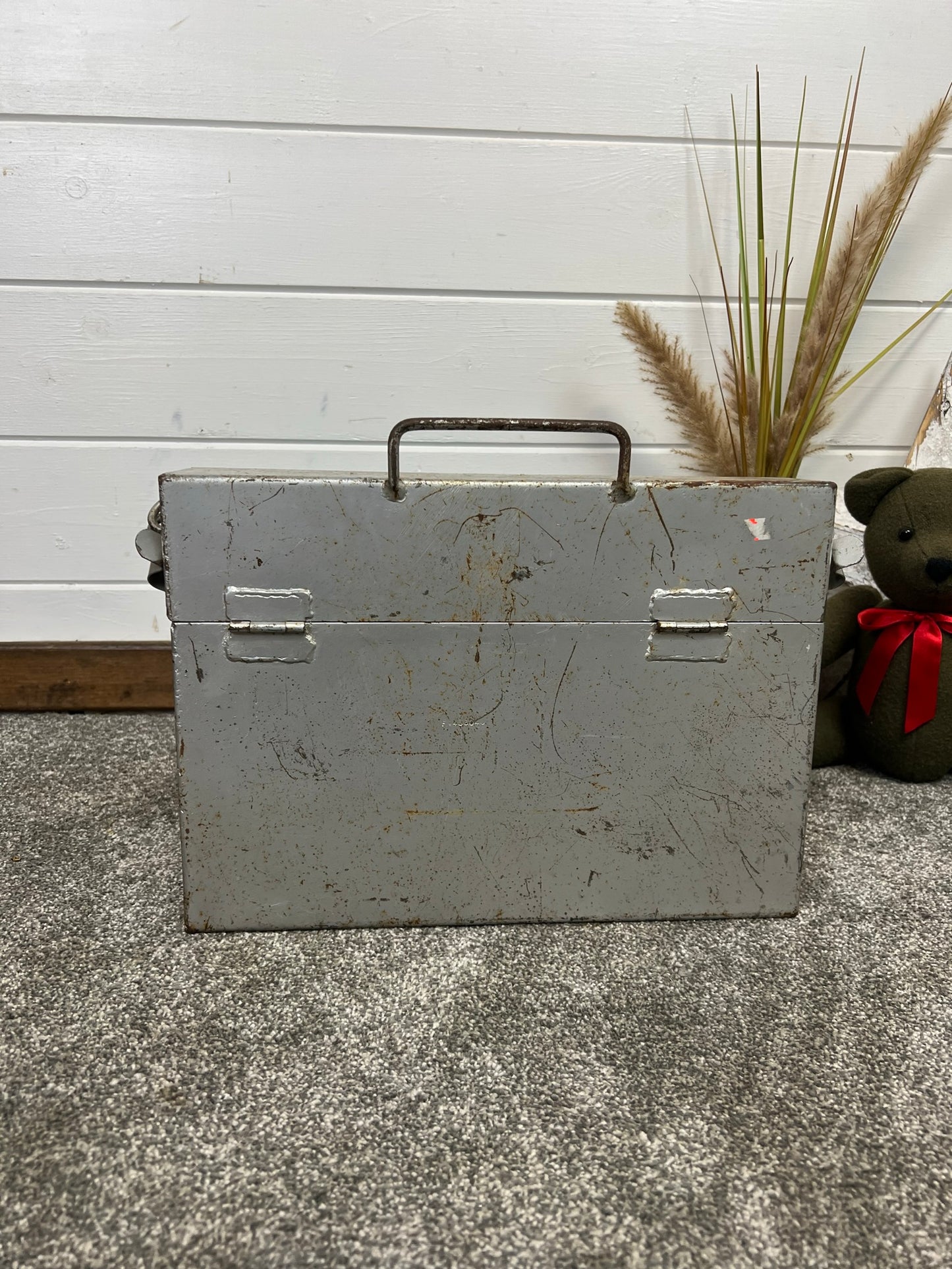 Vintage Military Vehicle Metal Stowage Box Map Tool Box Ferret Scout Car