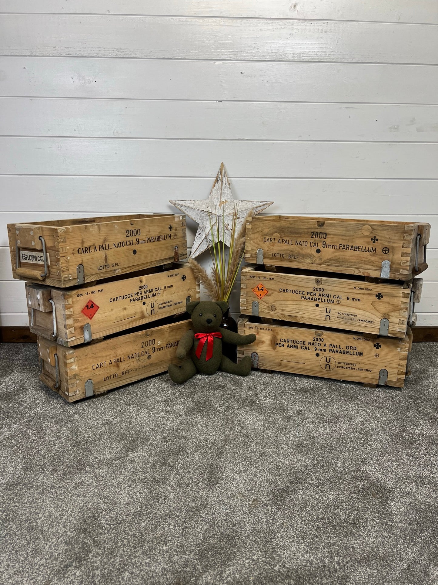 Rustic Industrial Wooden Home Decor Storage Box Small Vintage Ammo Chest Toolbox