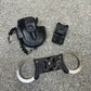 Ex Police Folding Hiatt Handcuffs Hinged Cuffs Pouch & Key Security Collectible