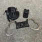 Ex Police Folding Hiatt Handcuffs Hinged Cuffs Pouch & Key Security Collectible