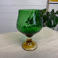 Vintage Green Glass Vase 1960's Glass Goblet Mid Century Art Deco Empoli Style