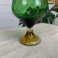 Vintage Green Glass Vase 1960's Glass Goblet Mid Century Art Deco Empoli Style